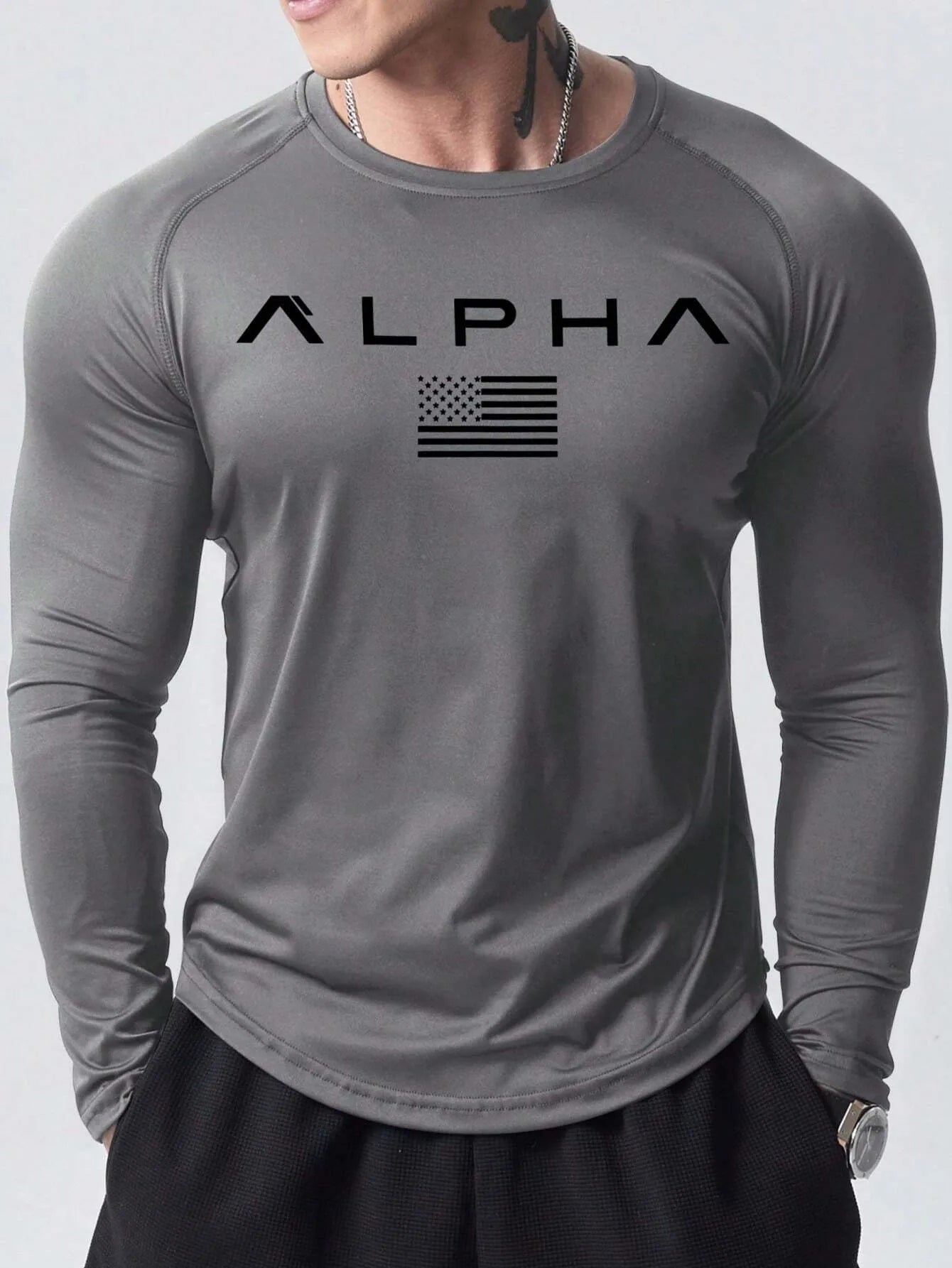 Men's 3D Printed Long-Sleeved T-Shirt for Spring & Autumn
