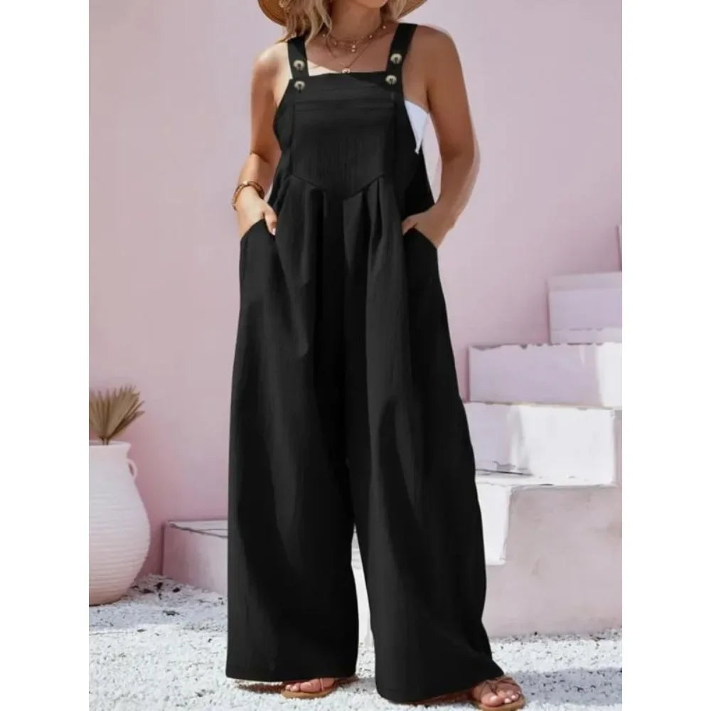 Elegant Plus Size Sleeveless High Waist Jumpsuit for Women