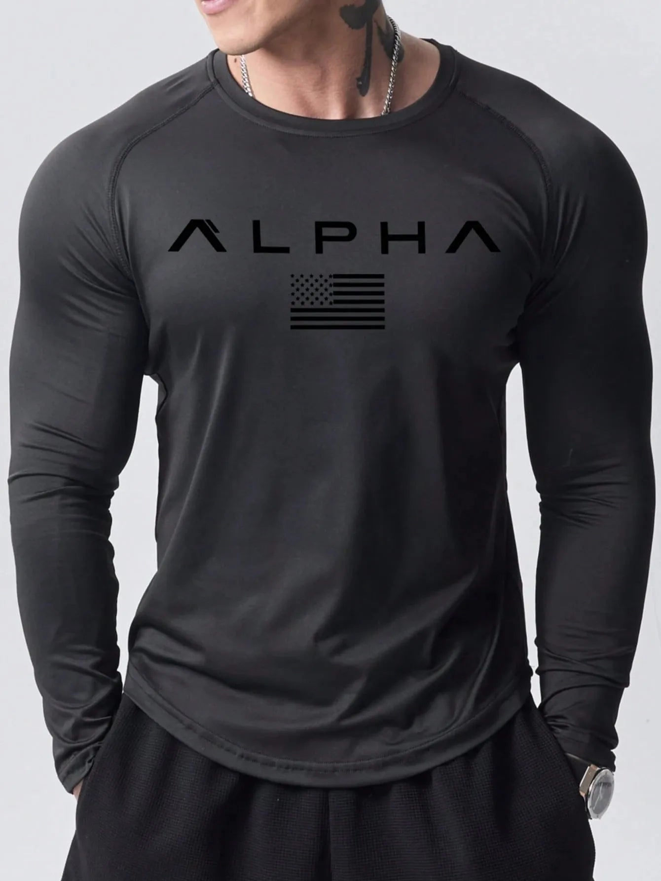 Men's 3D Printed Long-Sleeved T-Shirt for Spring & Autumn
