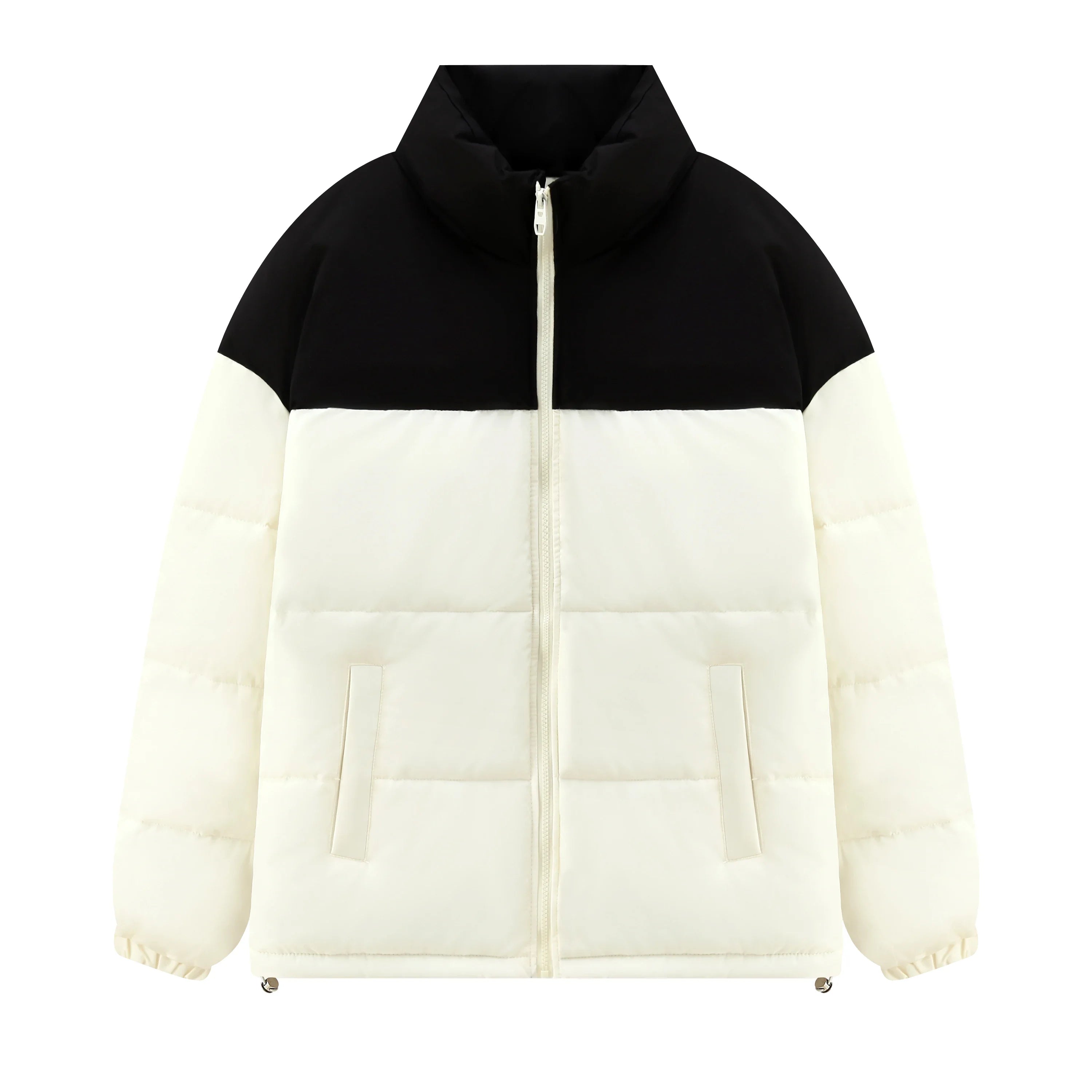 Plus Size Winter Windproof Cotton Parka with Zipper Pockets