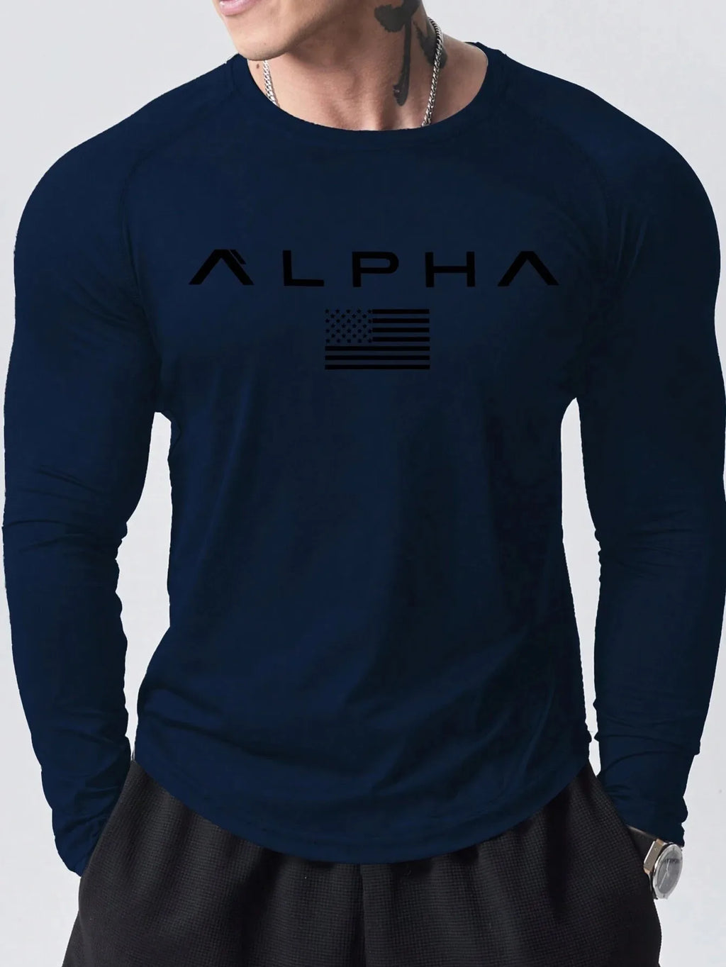 Men's 3D Printed Long-Sleeved T-Shirt for Spring & Autumn
