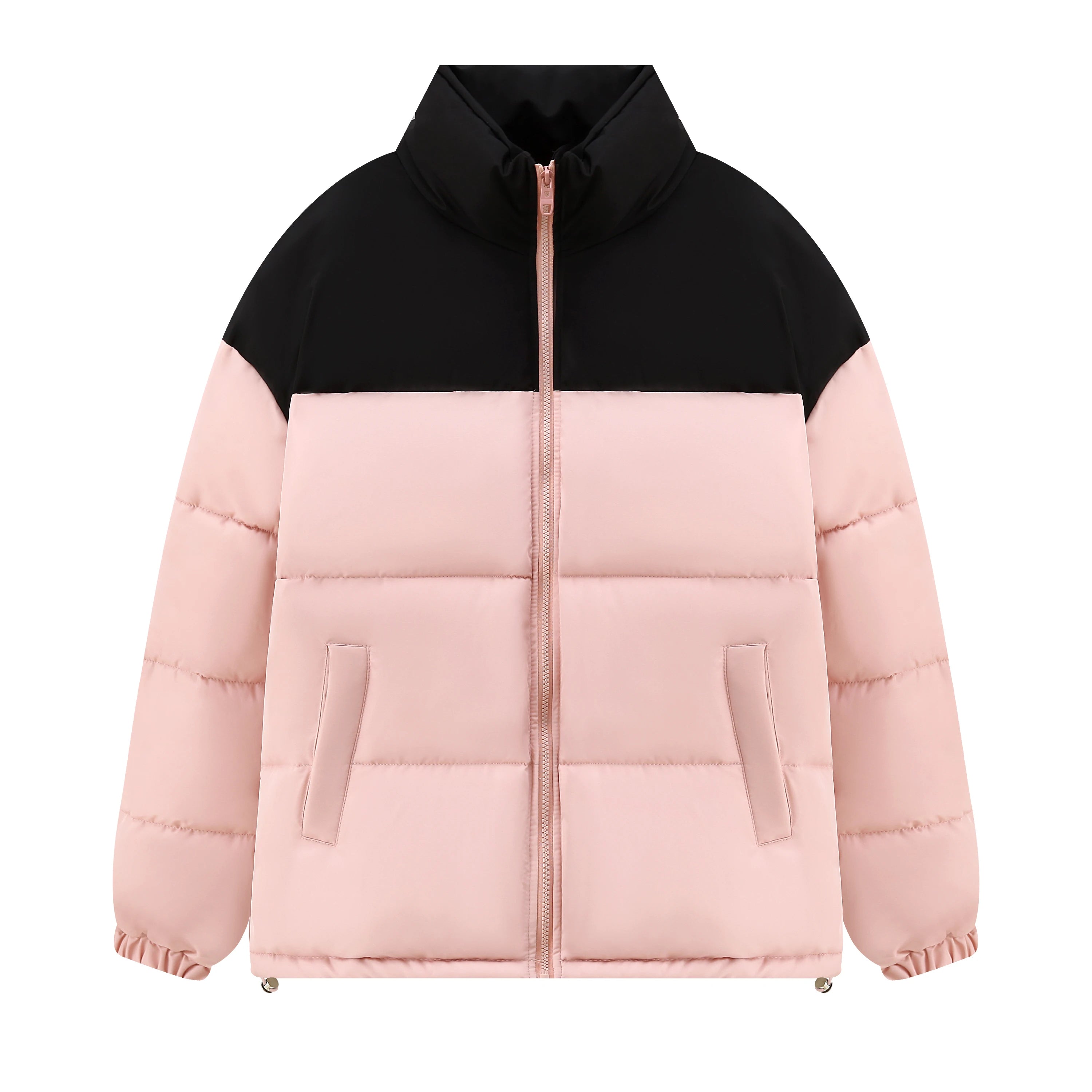 Plus Size Winter Windproof Cotton Parka with Zipper Pockets