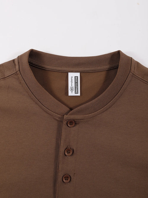 Brooklyn New York Men's Long Sleeve Henry Shirt - Soft & Stylish