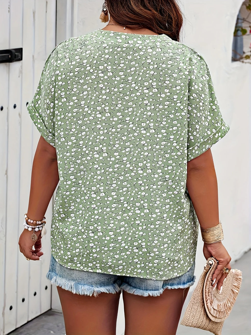 Floral Print Plus-Size Summer Shirt for Women
