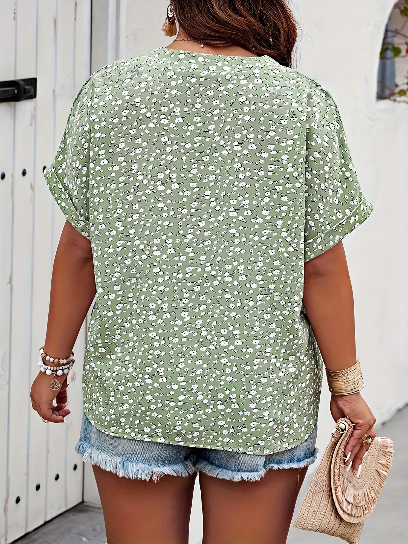 Floral Print Plus-Size Summer Shirt for Women
