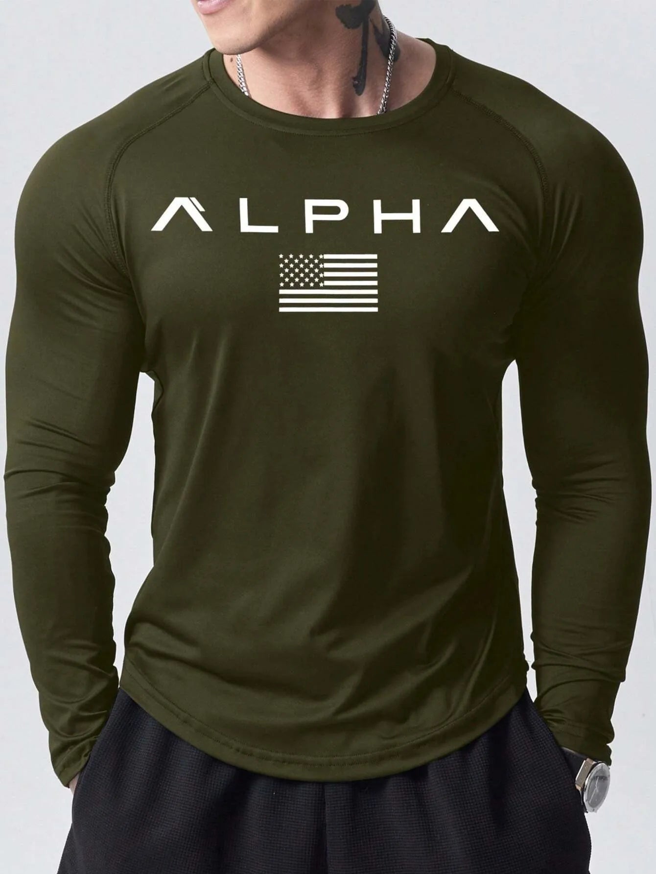 Men's 3D Printed Long-Sleeved T-Shirt for Spring & Autumn