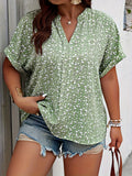 Floral Print Plus-Size Summer Shirt for Women
