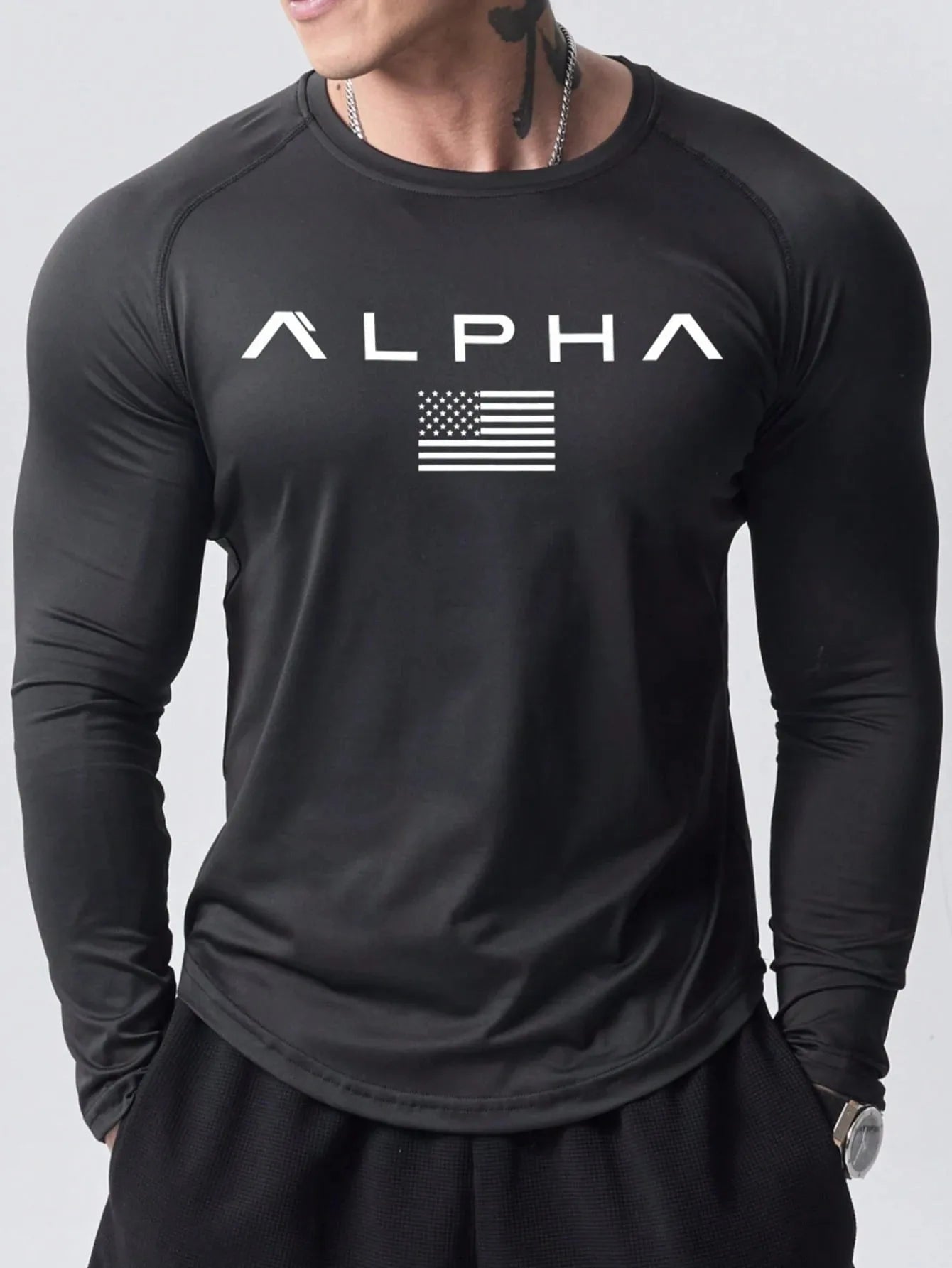 Men's 3D Printed Long-Sleeved T-Shirt for Spring & Autumn
