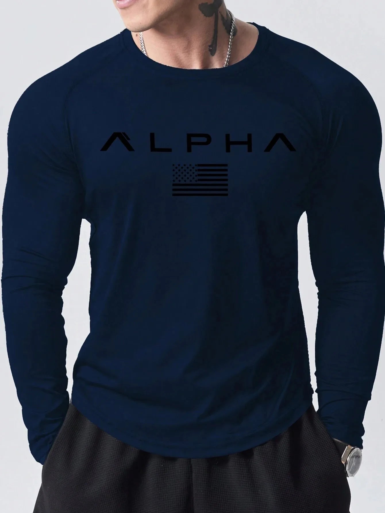 Men's 3D Printed Long-Sleeved T-Shirt for Spring & Autumn