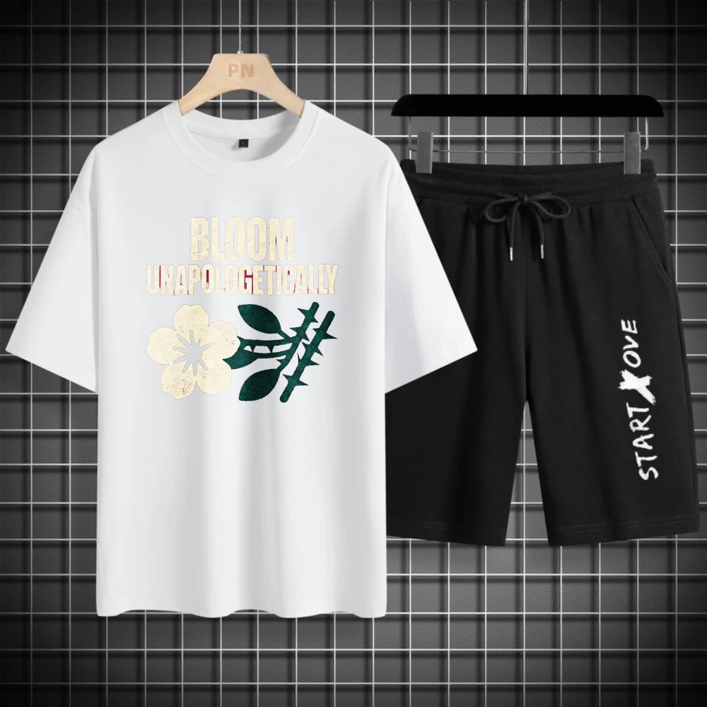 Men's Summer Short Sleeve T-Shirt and Shorts Set