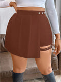 Plus Size Flared Pleated Mini Skirt for Spring & Summer