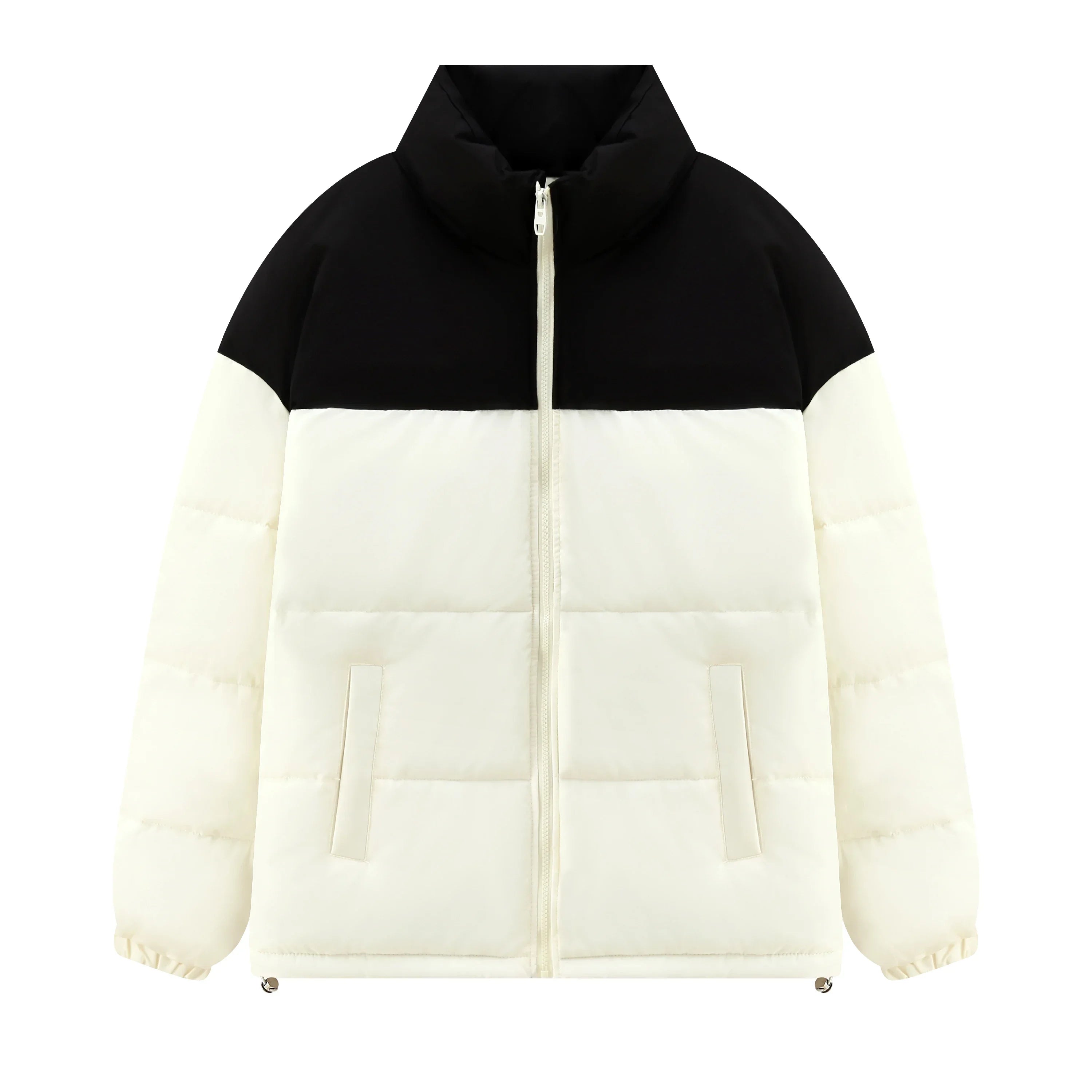 Plus Size Winter Windproof Cotton Parka with Zipper Pockets