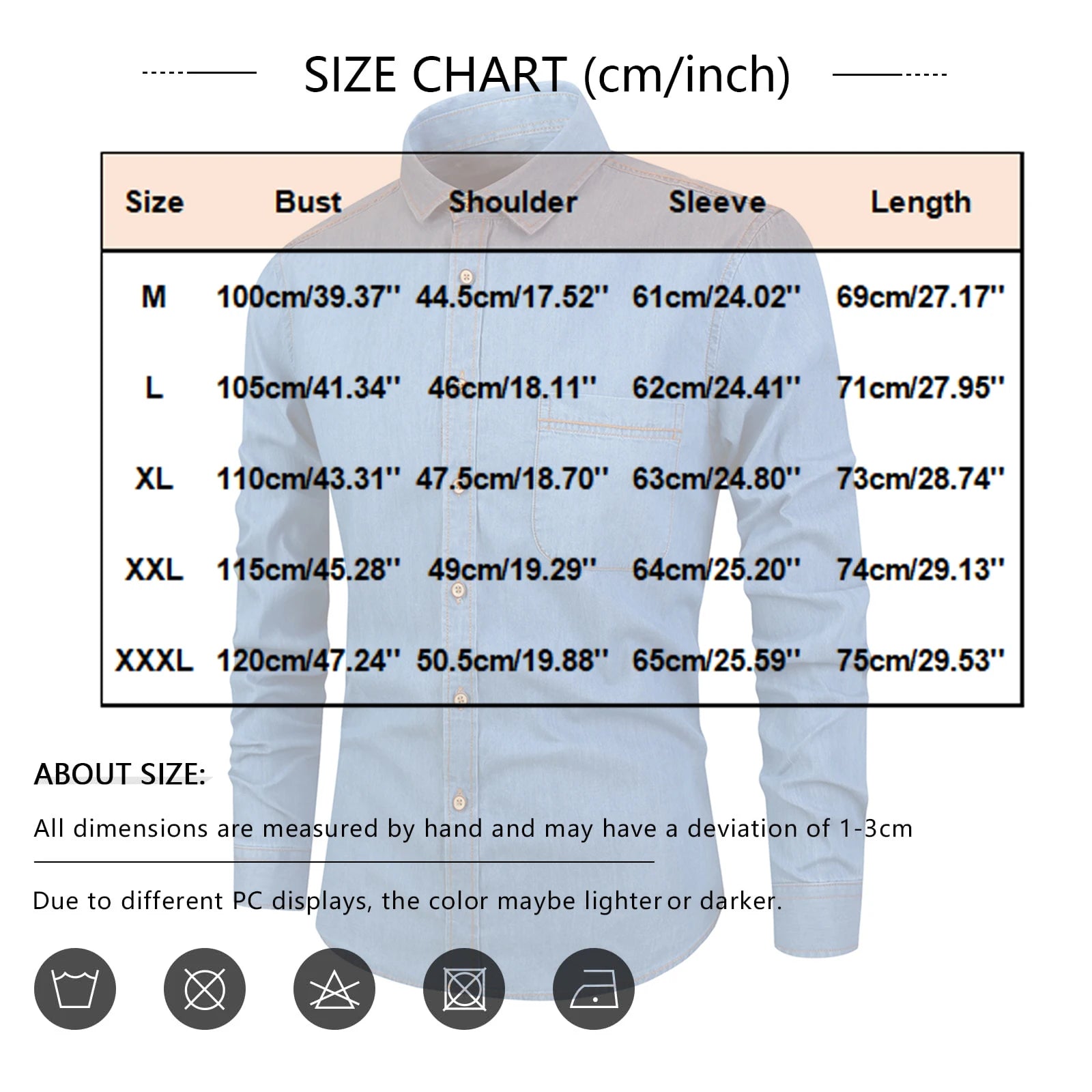 Autumn Men's Casual Long Sleeve Denim Shirt with Pocket